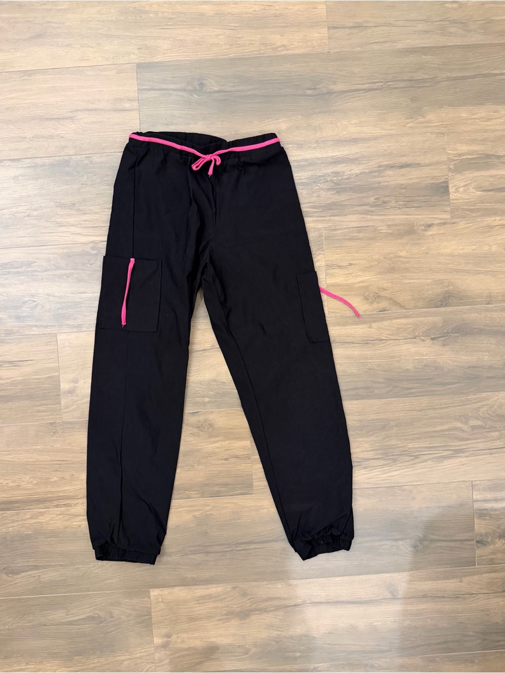 Revolution Kids Black Joggers with Pink Accents